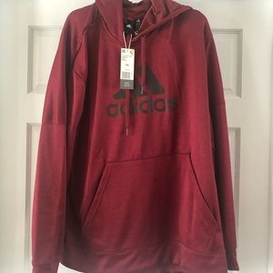 Men Adidas Maroon Hoodie sweatshirt XXL New Tags